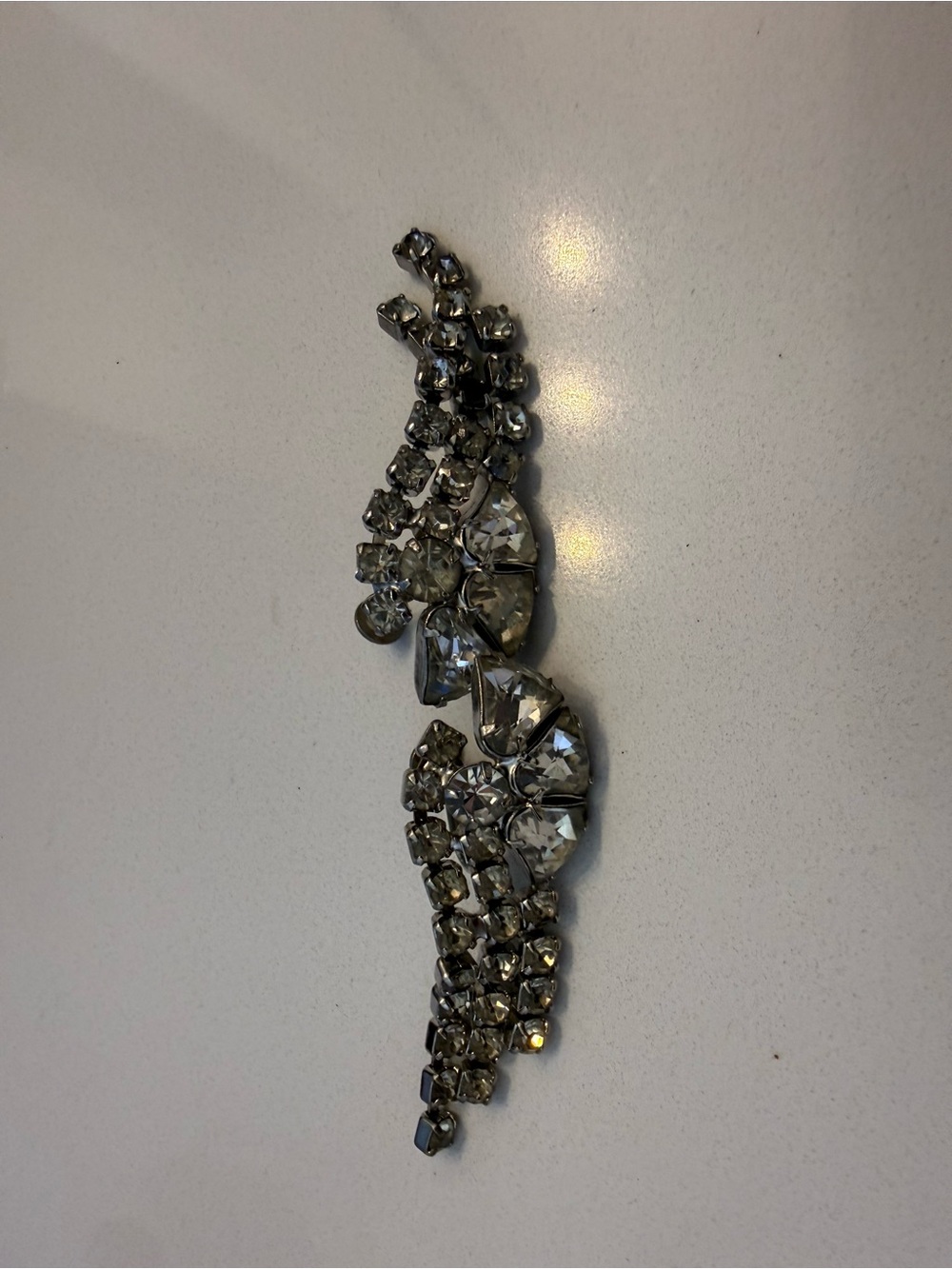 Sparkling Crystal Wing Earrings - Silver Tone
